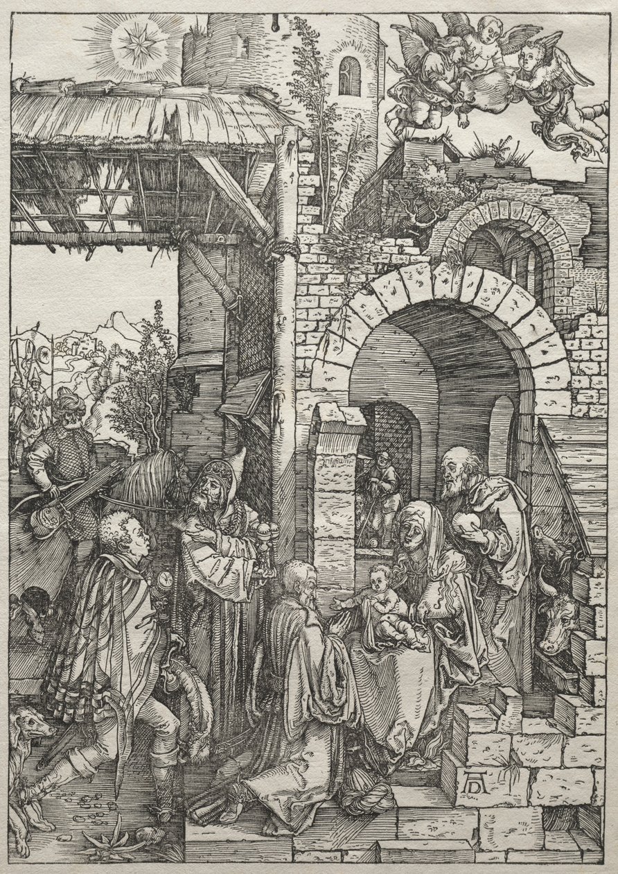 Leben der Jungfrau: Anbetung der Heiligen Drei Könige, 1504-1505 von Albrecht Dürer