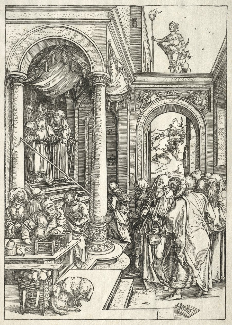 Leben der Jungfrau: Darstellung der jungen Jungfrau im Tempel, 1504-1505 von Albrecht Dürer