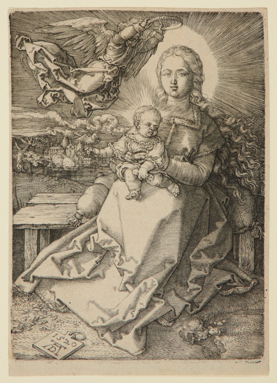 Madonna von einem Engel gekrönt von Albrecht Dürer
