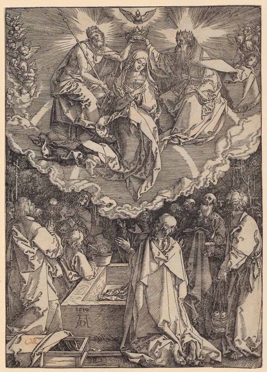 Mariä Himmelfahrt und Krönung, Blatt 19 der Folge "Das Marienleben" von Albrecht Dürer