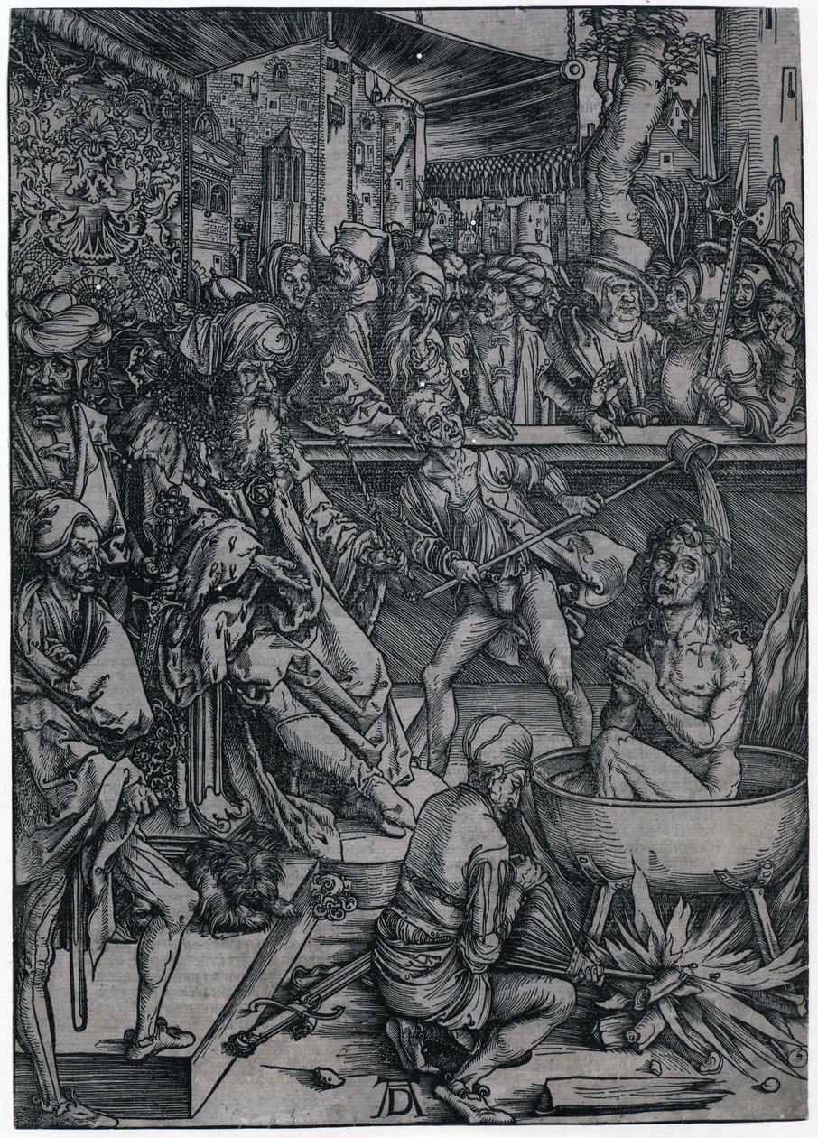 Marter des Evangelisten Johannes, Blatt 2 der Folge "Die Apokalypse" von Albrecht Dürer