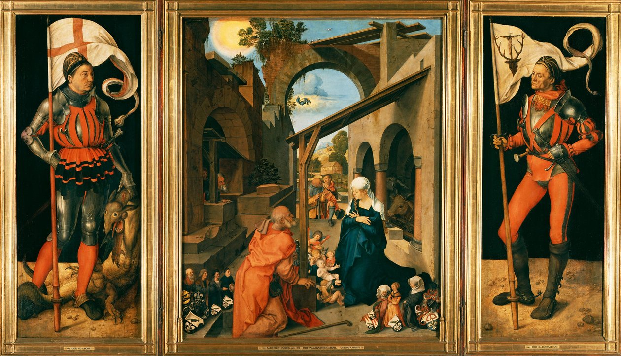 Paumgartner-Altar: Lukas Paumgartner als hl. Eustachius von Albrecht Dürer