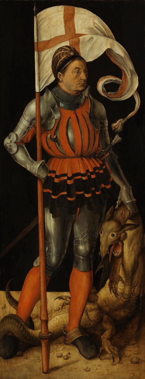 Paumgartner-Altar: Stephan Paumgartner als hl. Georg (Rückseite: Maria der Verkündigung) von Albrecht Dürer