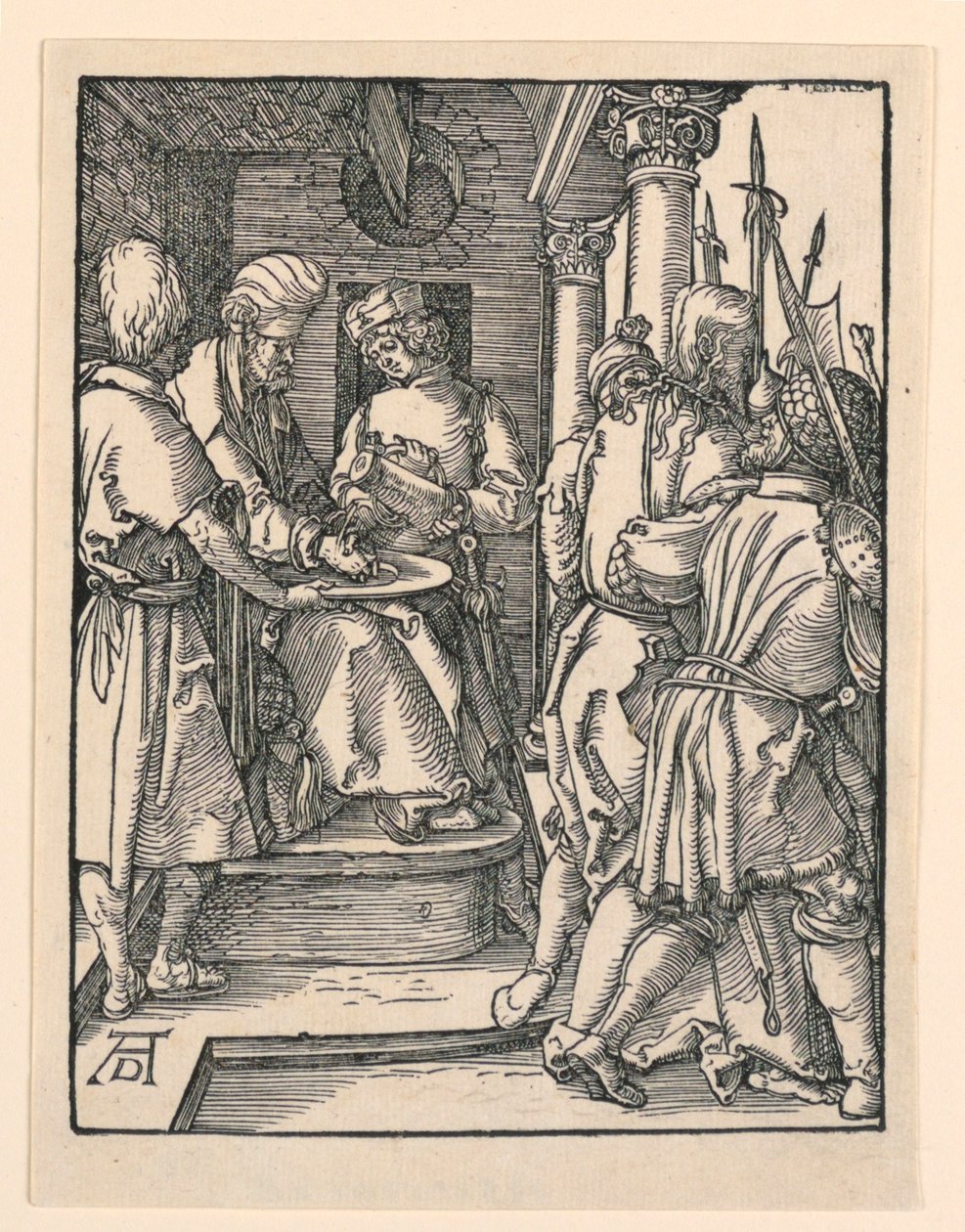 Pilatus wäscht seine Hände, aus der Serie Die Kleine Passion von Albrecht Dürer