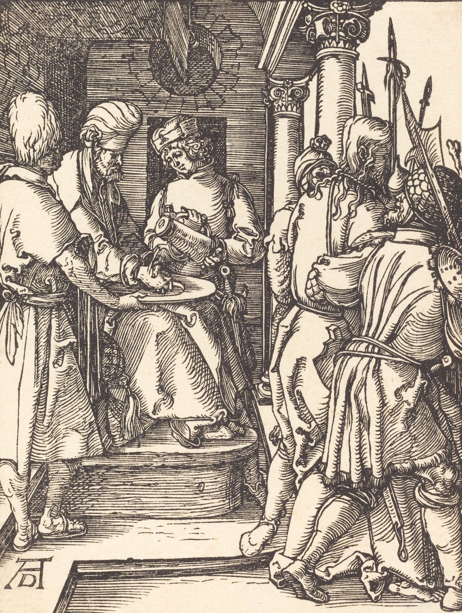Pilatus wäscht seine Hände, wahrscheinlich ca. 1509-1510 von Albrecht Dürer