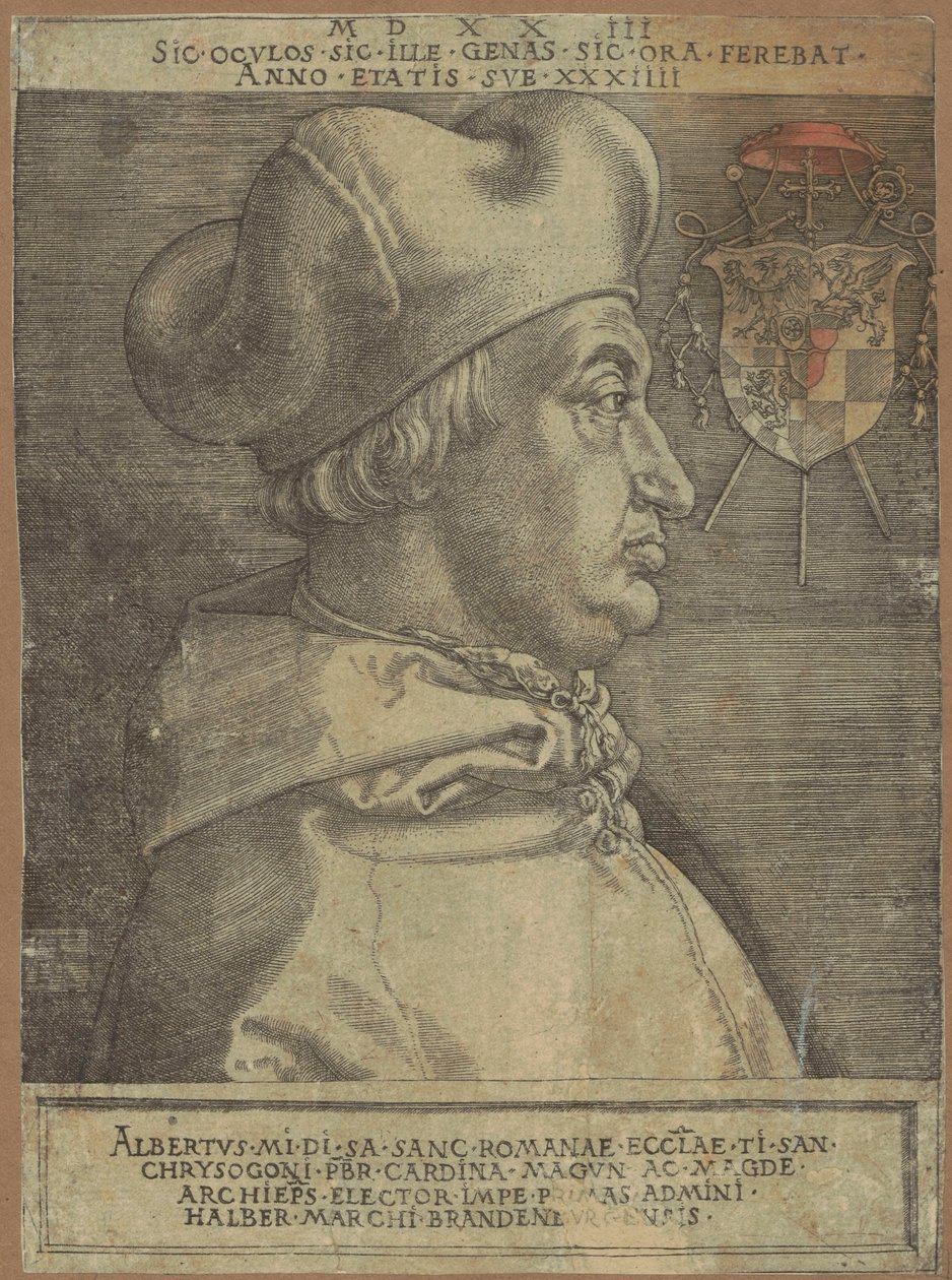 Porträt des Kardinals Albrecht von Brandenburg (genannt der Große Kardinal) von Albrecht Dürer