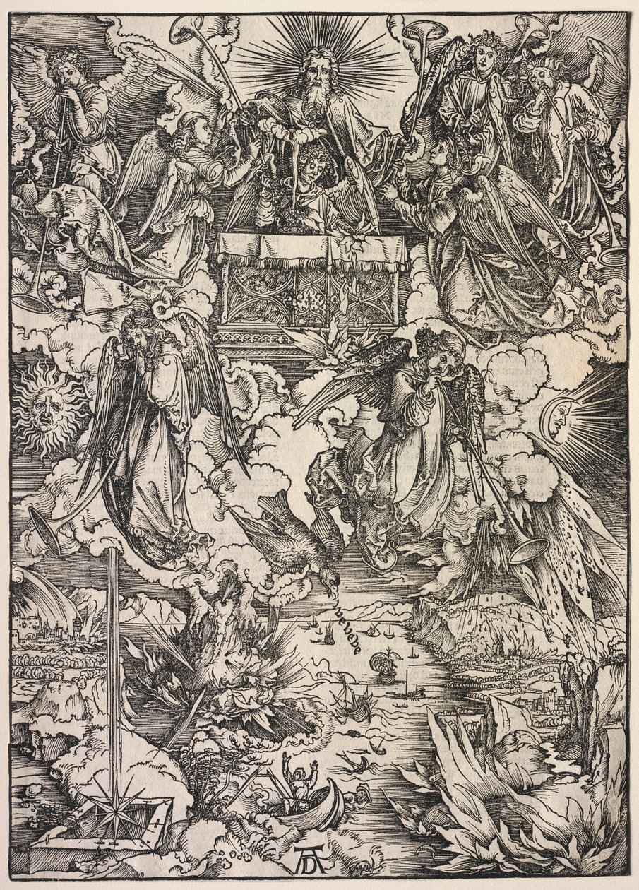 Offenbarung des Johannes: Sieben Engel mit Trompeten von Albrecht Dürer