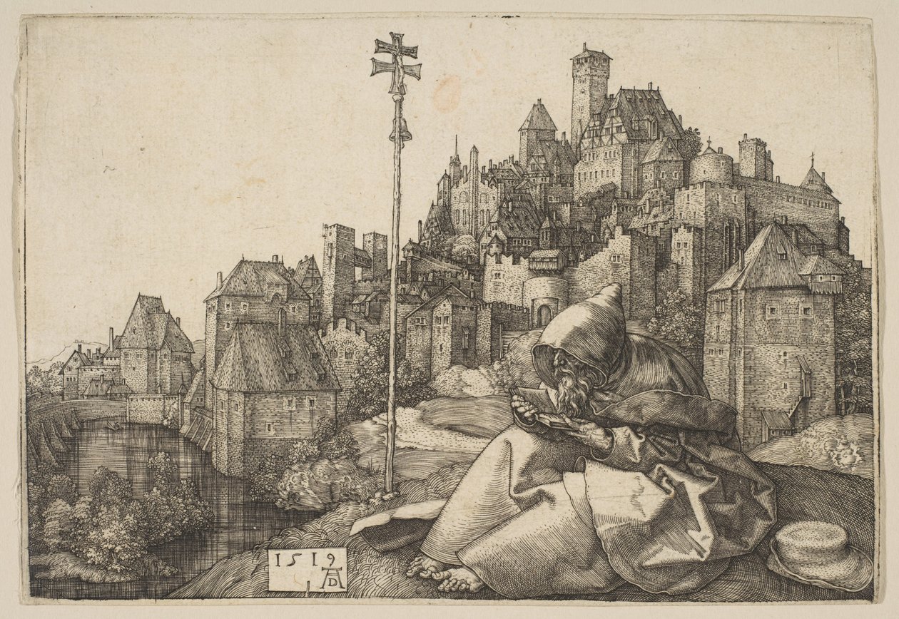 Der heilige Antonius beim Lesen von Albrecht Dürer