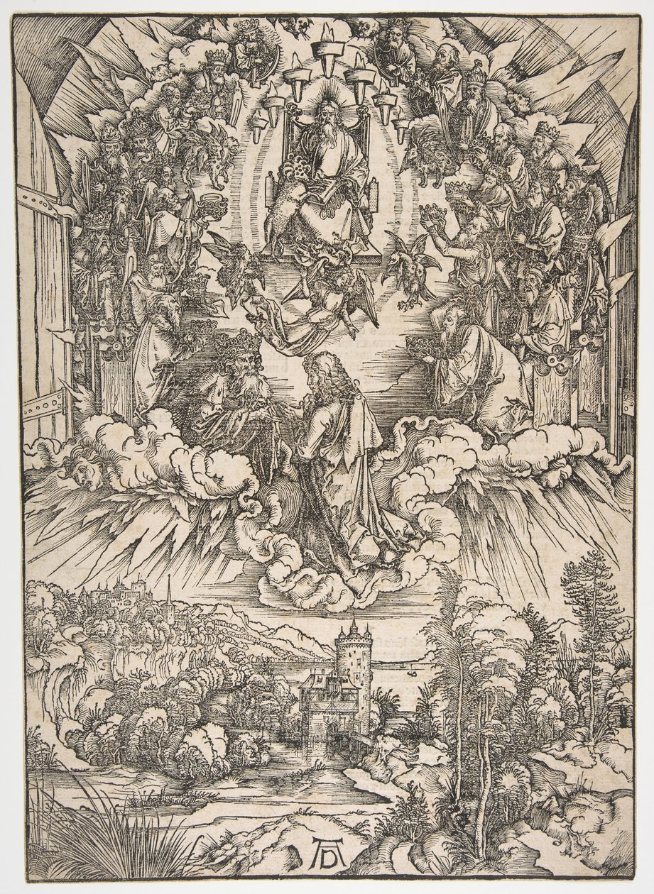 Heiliger Johannes vor Gott und den Ältesten, aus Die Apokalypse von Albrecht Dürer
