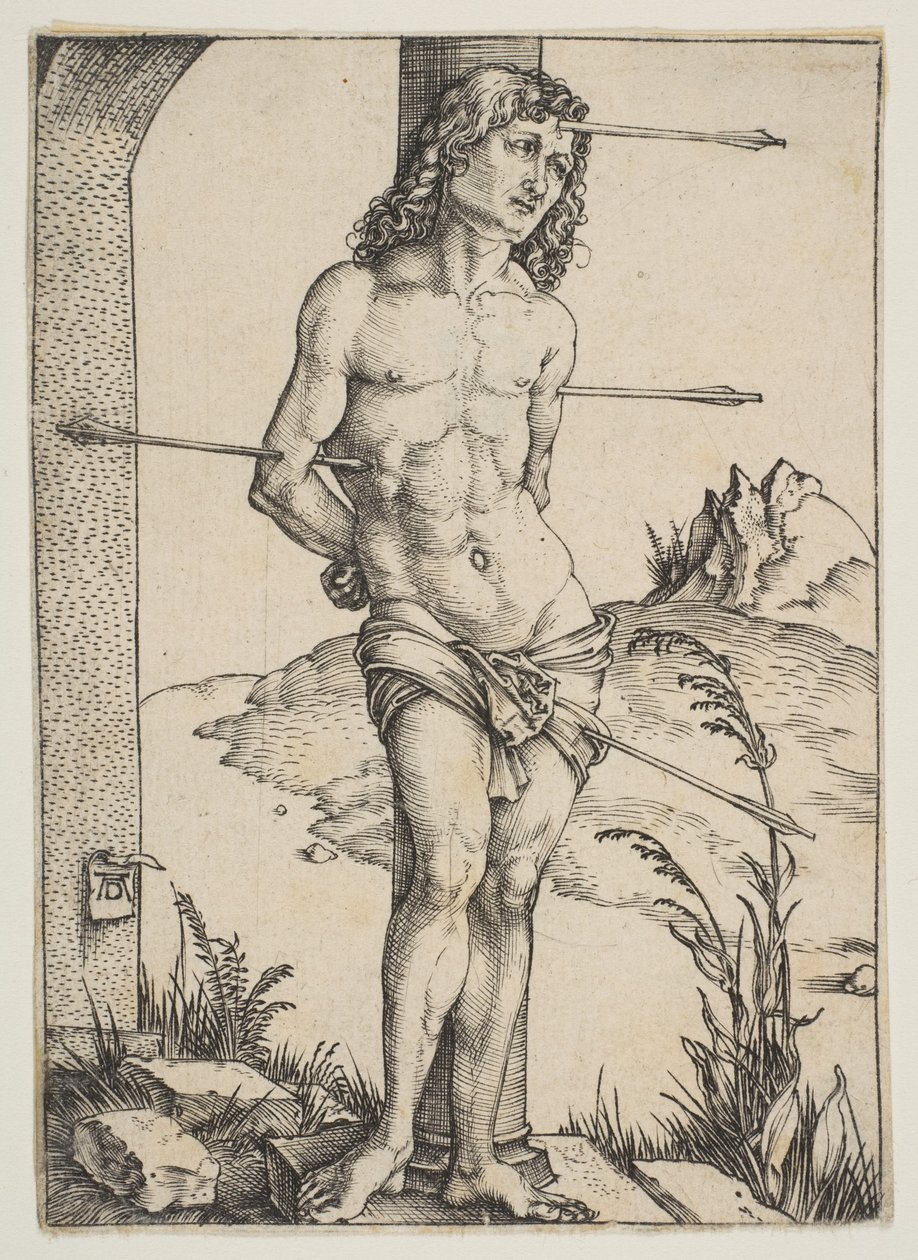 Der heilige Sebastian an die Säule gebunden von Albrecht Dürer
