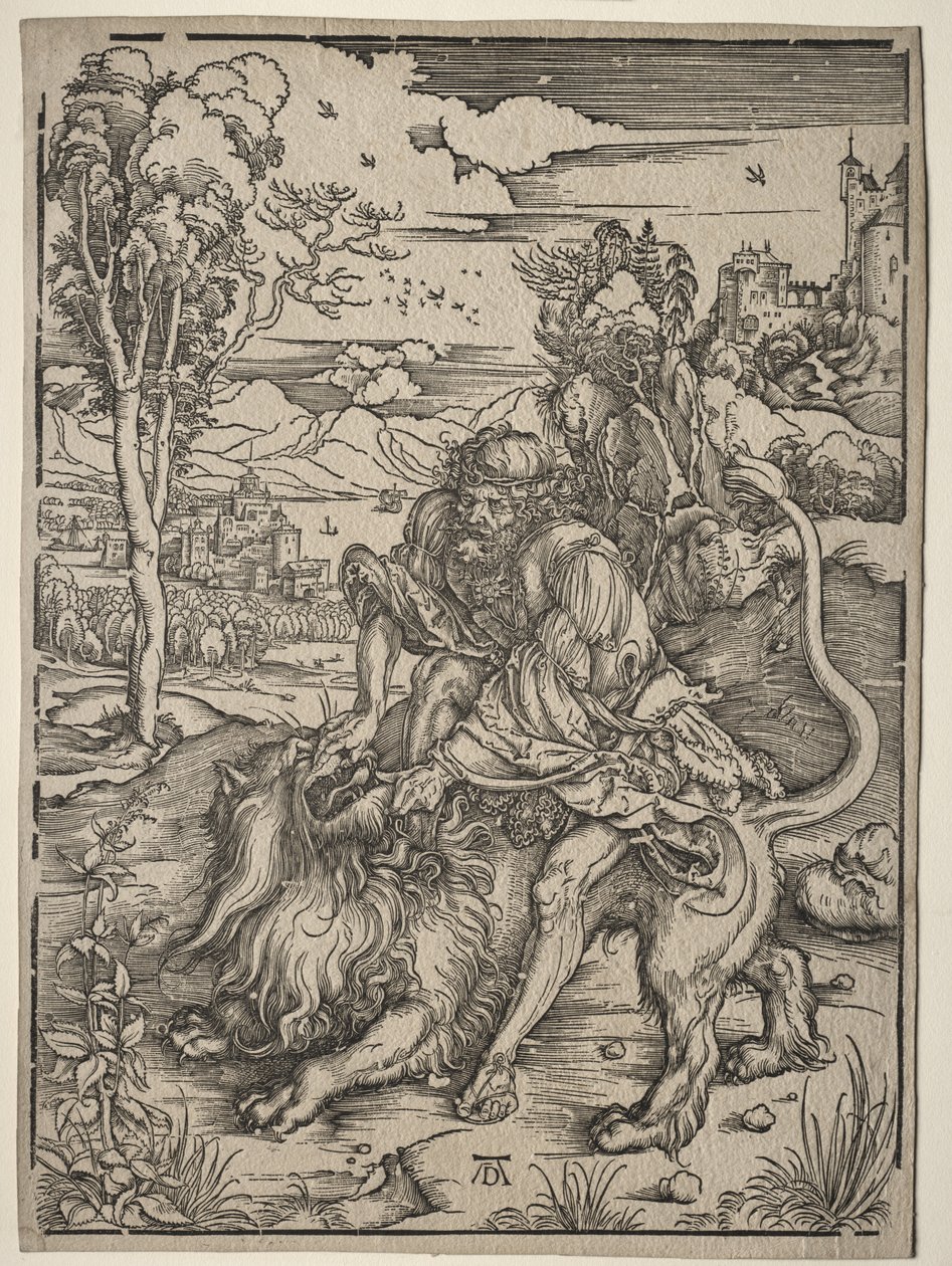 Samson tötet den Löwen von Albrecht Dürer