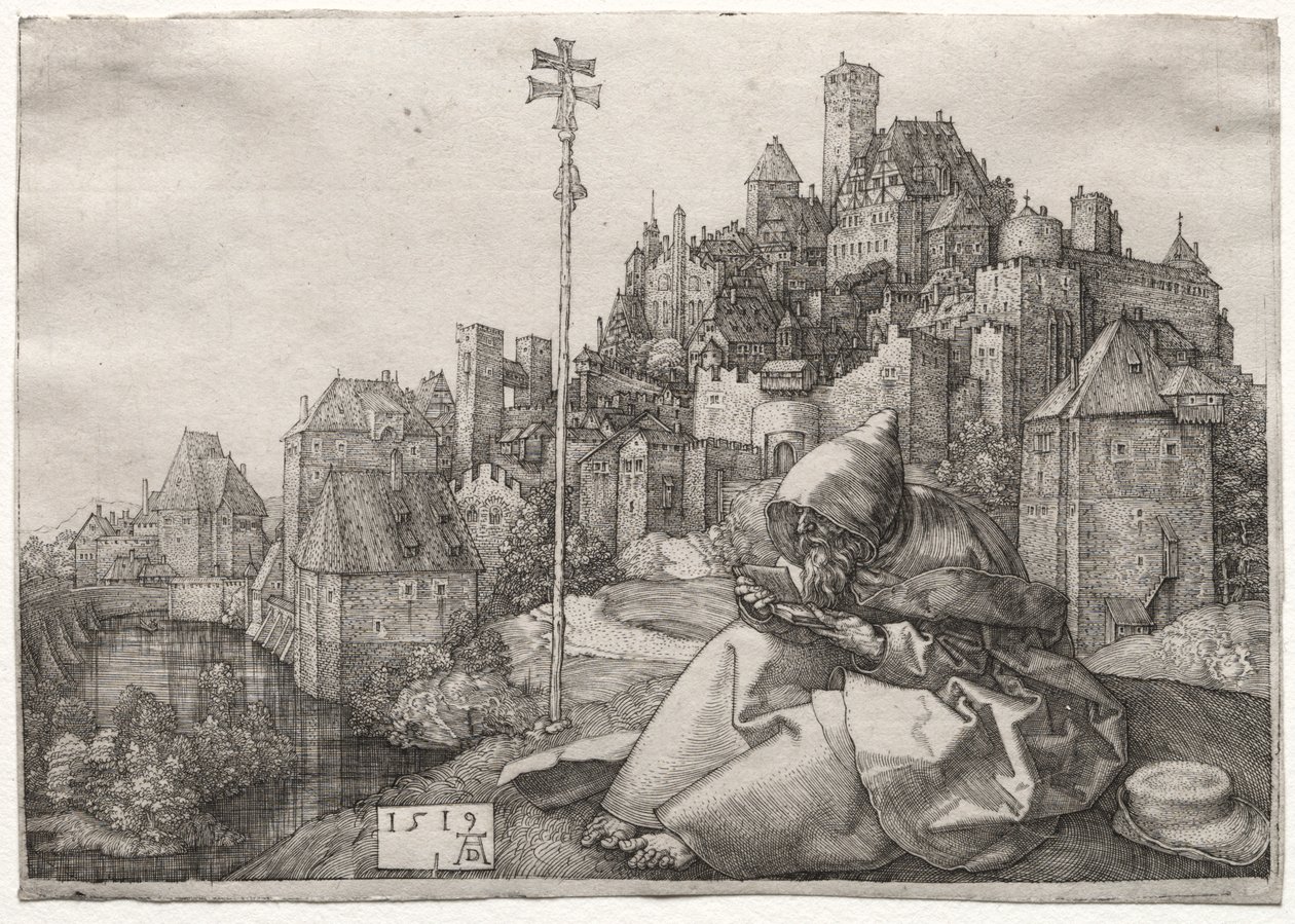 Der heilige Antonius beim Lesen von Albrecht Dürer
