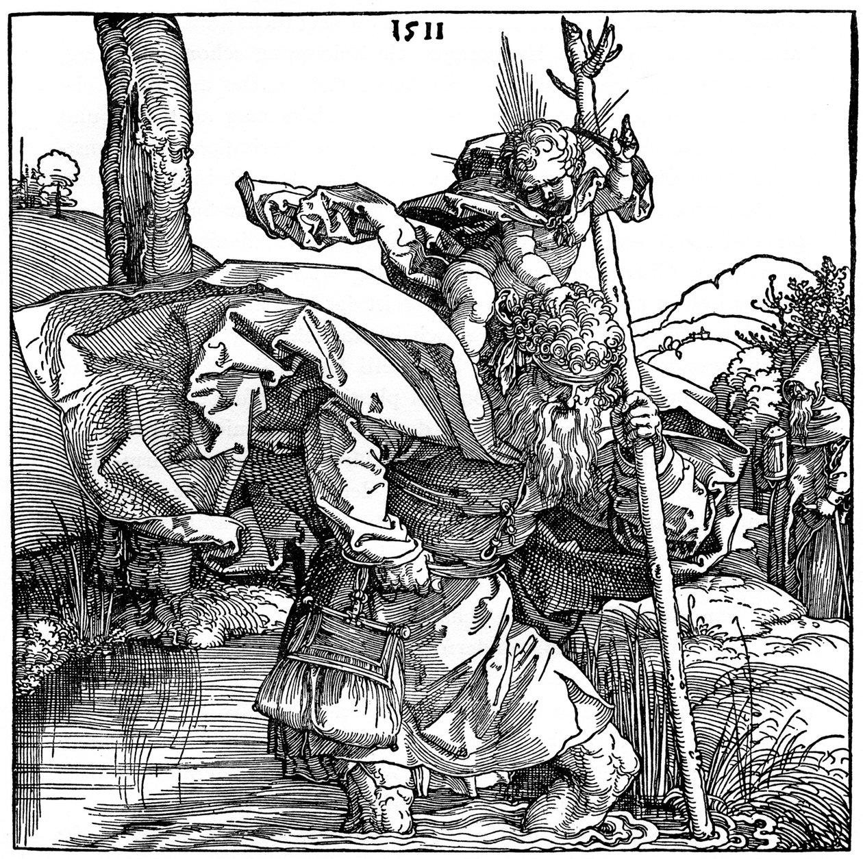 St. Christophorus trägt das Christuskind, 1511, 1936 von Albrecht Dürer