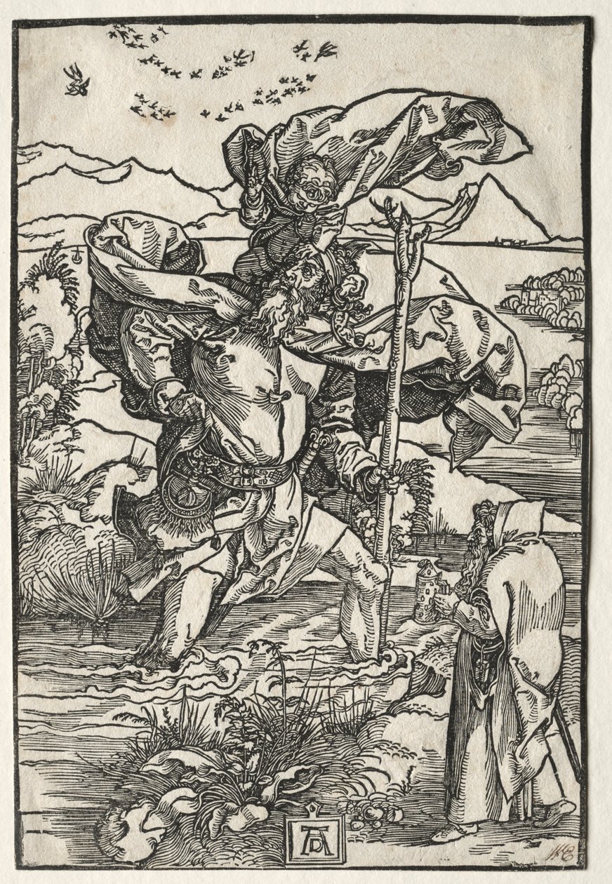 Der heilige Christophorus mit den Vögeln von Albrecht Dürer