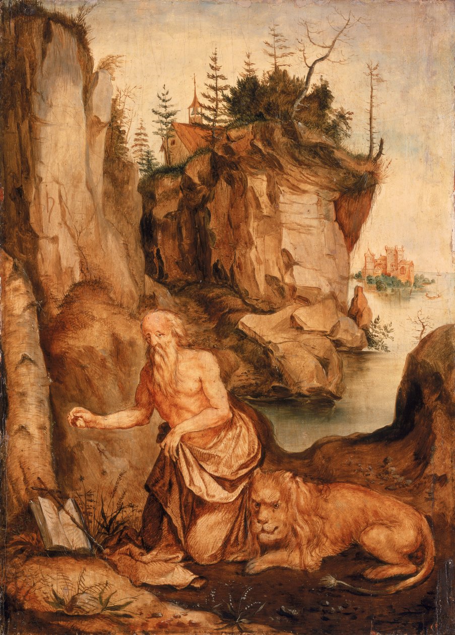 St. Hieronymus und der Löwe, ca. 1500 von Albrecht Dürer