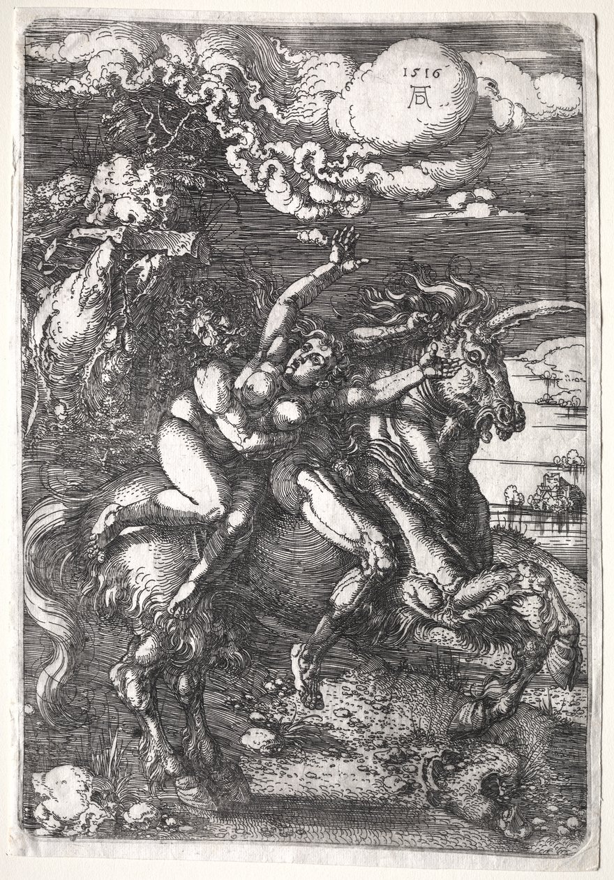 Die Entführung auf einem Einhorn von Albrecht Dürer
