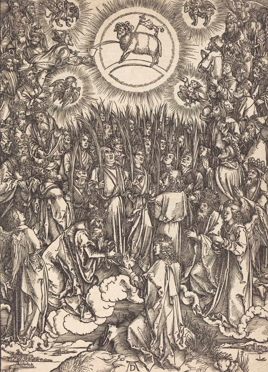 Die Anbetung des Lammes, wahrscheinlich um 1496-1498 von Albrecht Dürer