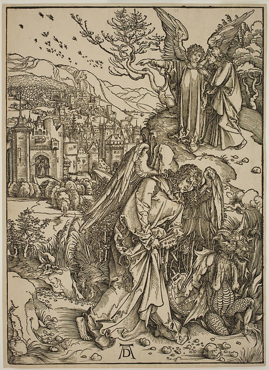 Der Engel zeigt St. Johannes das neue Jerusalem von Albrecht Dürer