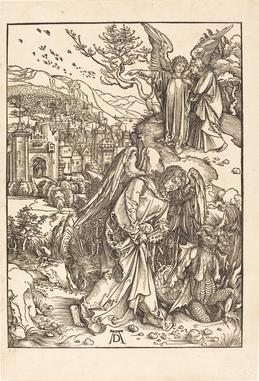Der Engel mit dem Schlüssel zum Abgrund von Albrecht Dürer