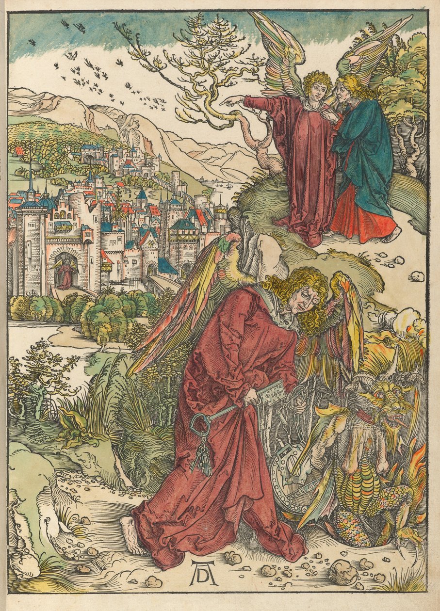 Der Engel mit dem Schlüssel zum Abgrund von Albrecht Dürer