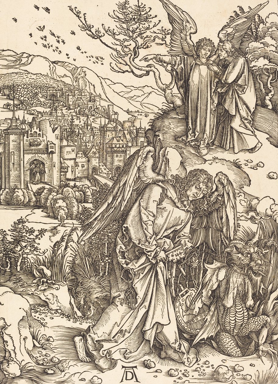 Der Engel mit dem Schlüssel zum Abgrund von Albrecht Dürer