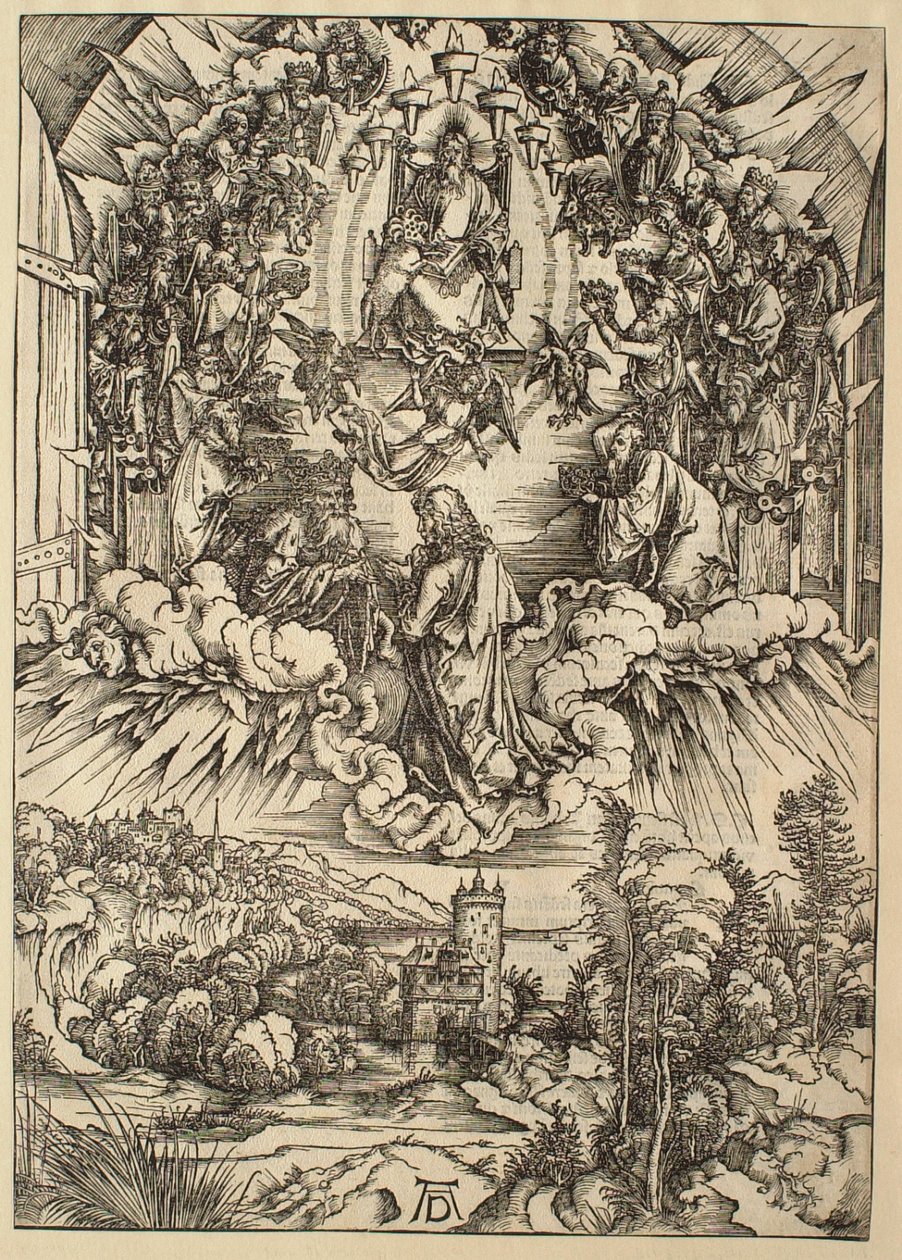 Die Apokalypse: Heiliger Johannes vor Gott und den Ältesten von Albrecht Dürer