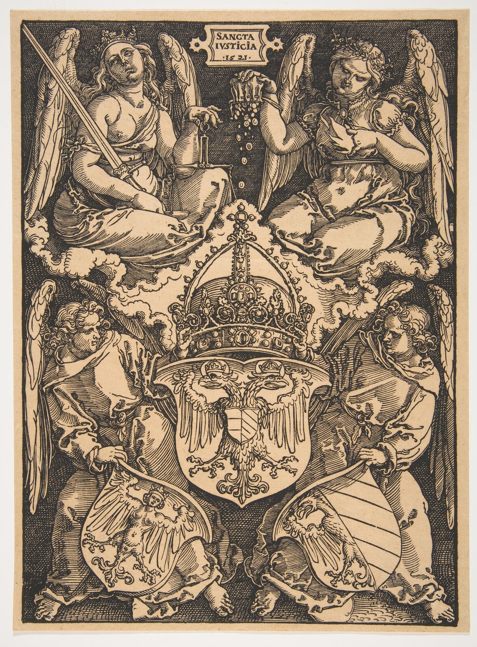 Die Waffen des Heiligen Römischen Reiches und der Stadt Nürnberg von Albrecht Dürer
