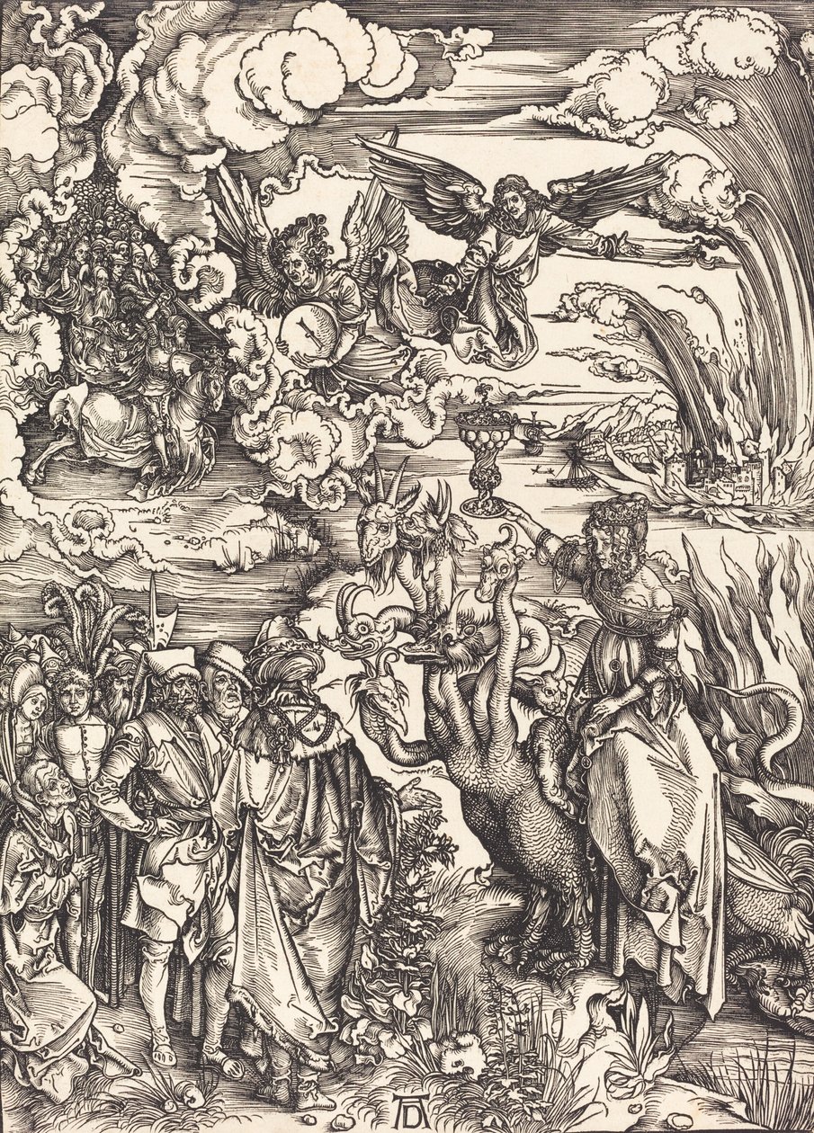 Die babylonische Hure, wahrscheinlich um 1496-1498 von Albrecht Dürer