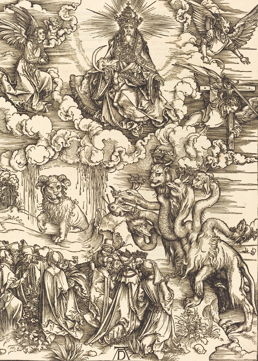 Das Tier mit zwei Hörnern wie ein Lamm, 1498 von Albrecht Dürer