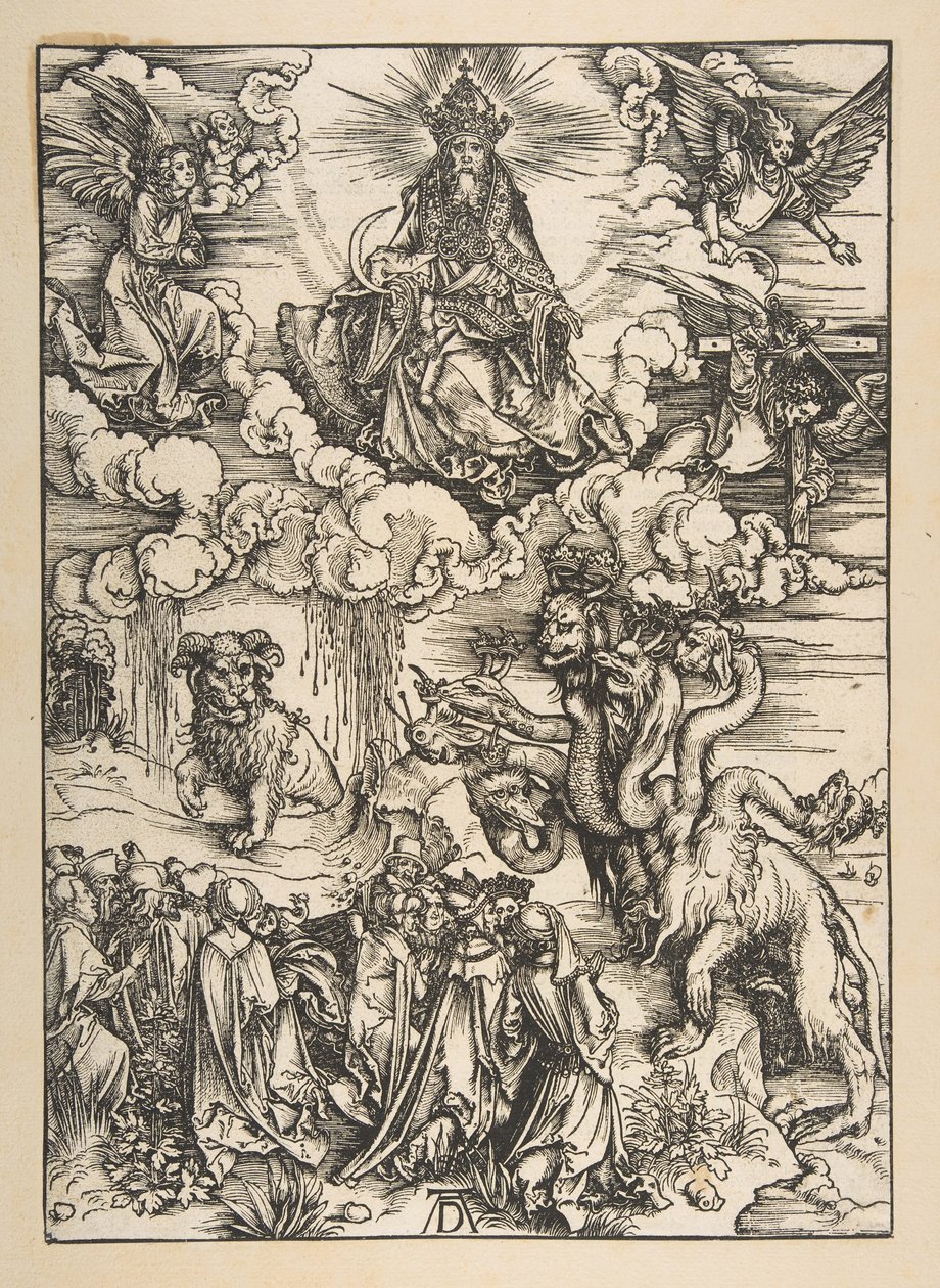 Das Tier mit zwei Hörnern wie ein Lamm, aus Die Apokalypse, lateinische Ausgabe 1511, ca. 1496 von Albrecht Dürer