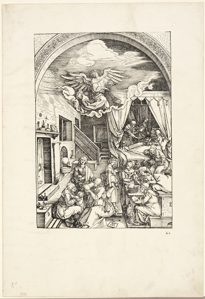 Die Geburt der Jungfrau, aus Das Leben der Jungfrau von Albrecht Dürer