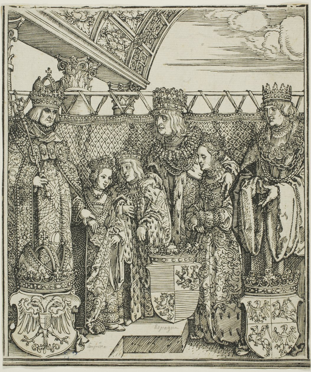Der Kongress und die Doppelhochzeit in Wien, aus dem Triumphbogen von Maximilian I. von Albrecht Dürer