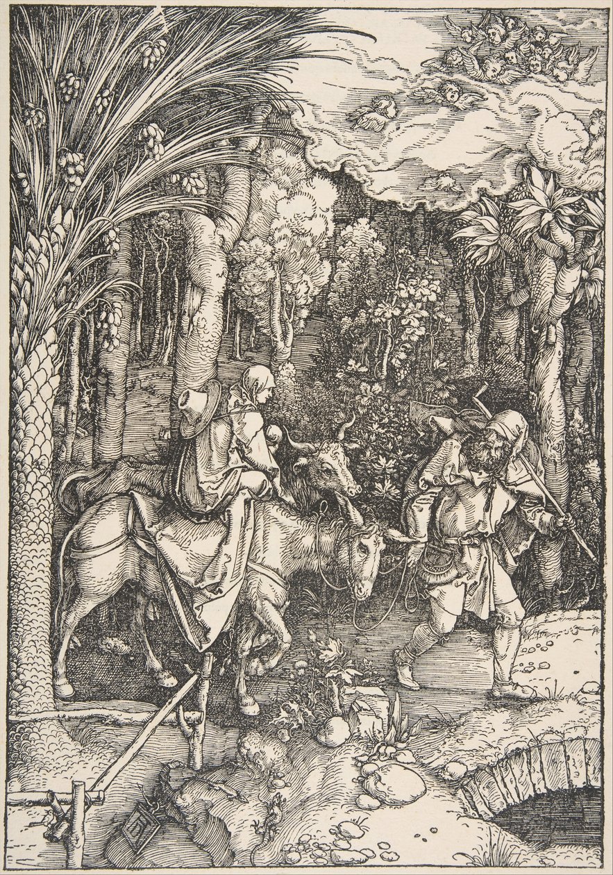 Die Flucht nach Ägypten, aus Das Leben der Jungfrau, lateinische Ausgabe, 1511 von Albrecht Dürer