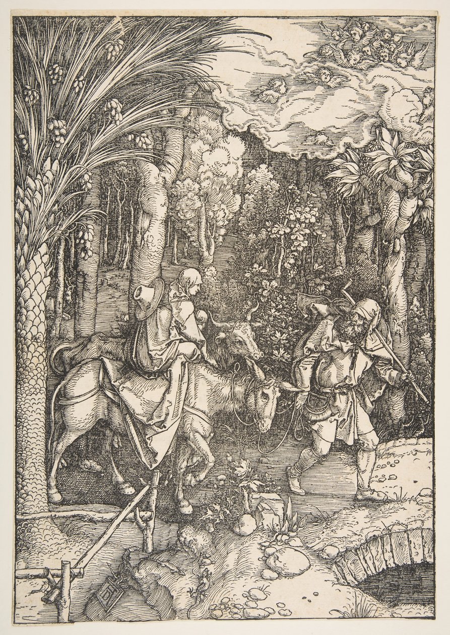 Die Flucht nach Ägypten, aus Das Leben der Jungfrau, aus der lateinischen Ausgabe, 1511 von Albrecht Dürer
