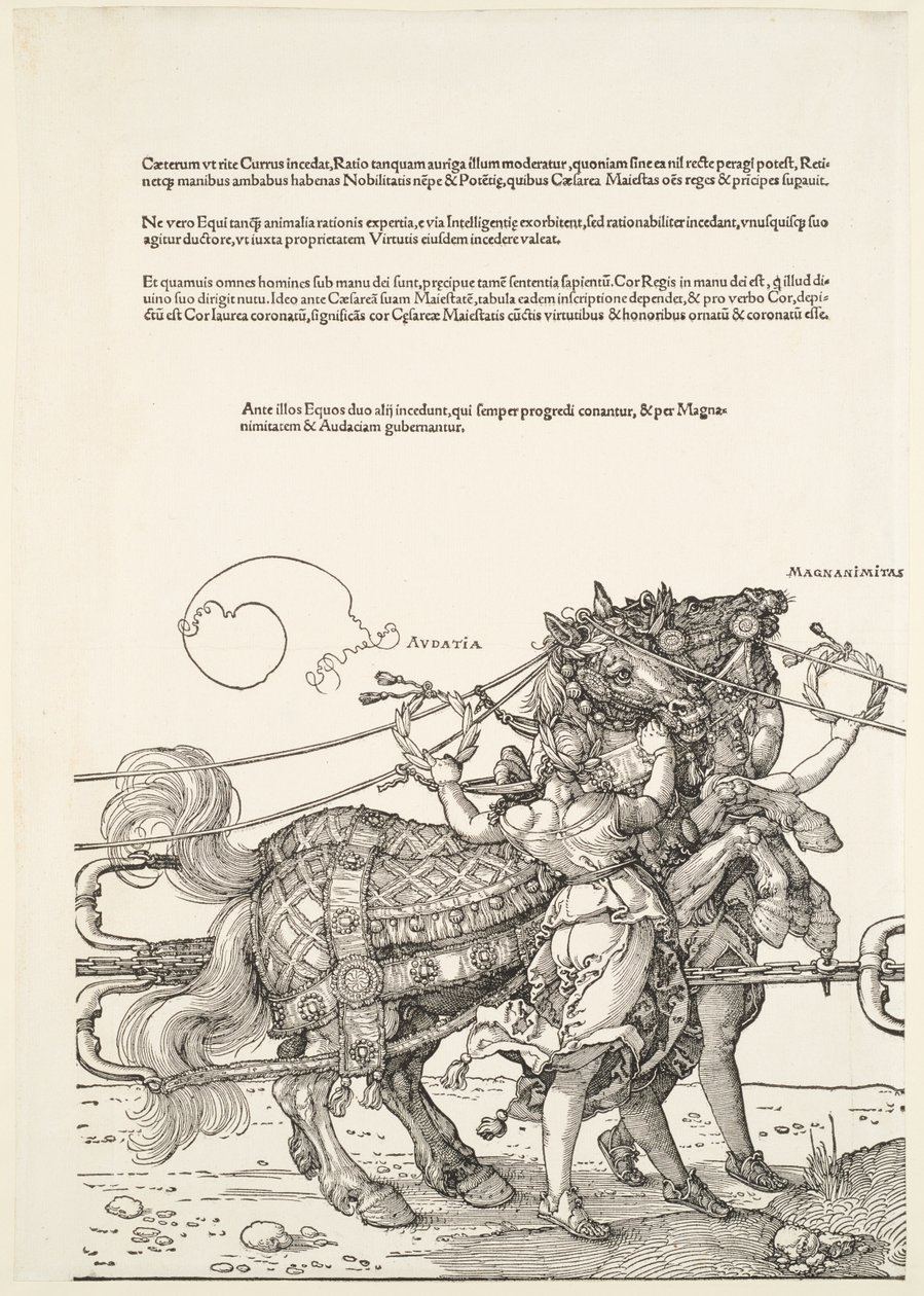 Der große Triumphwagen: Audatia und Magnanimitas von Albrecht Dürer