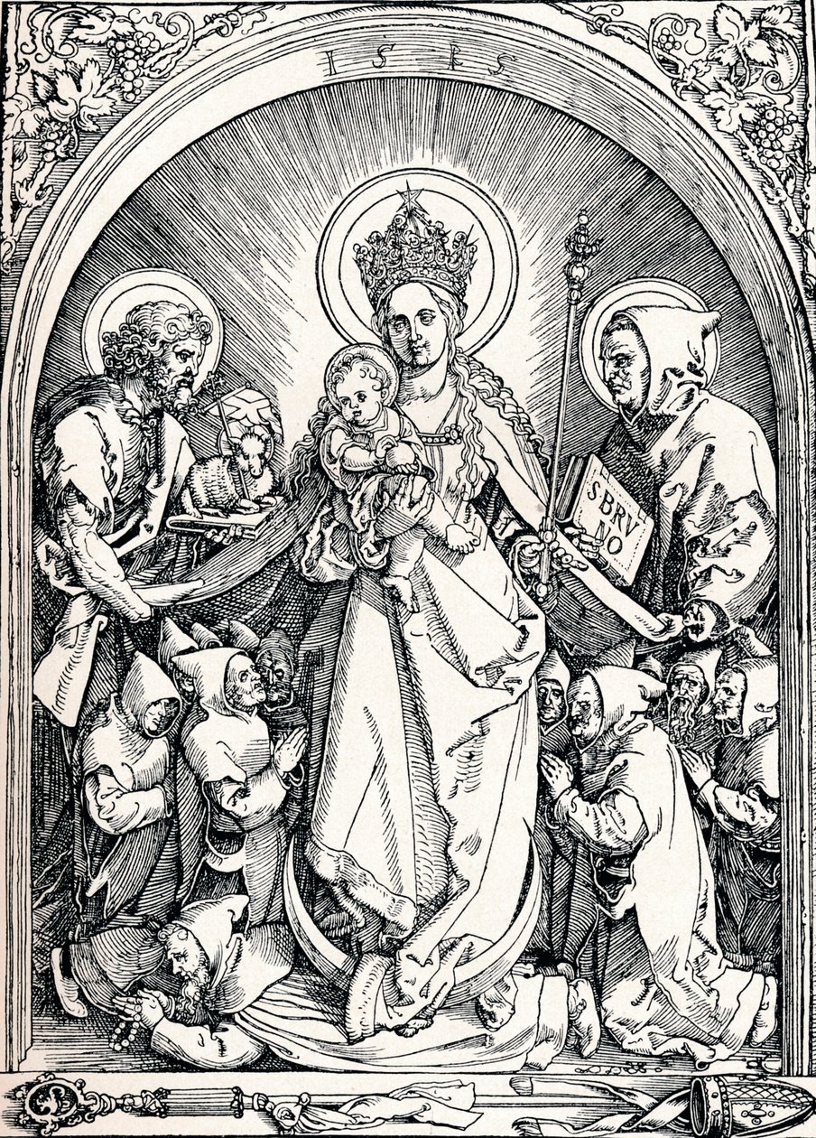 Die Madonna mit den Kartäusermönchen, Johannes dem Täufer und Bruno, 1515 von Albrecht Dürer