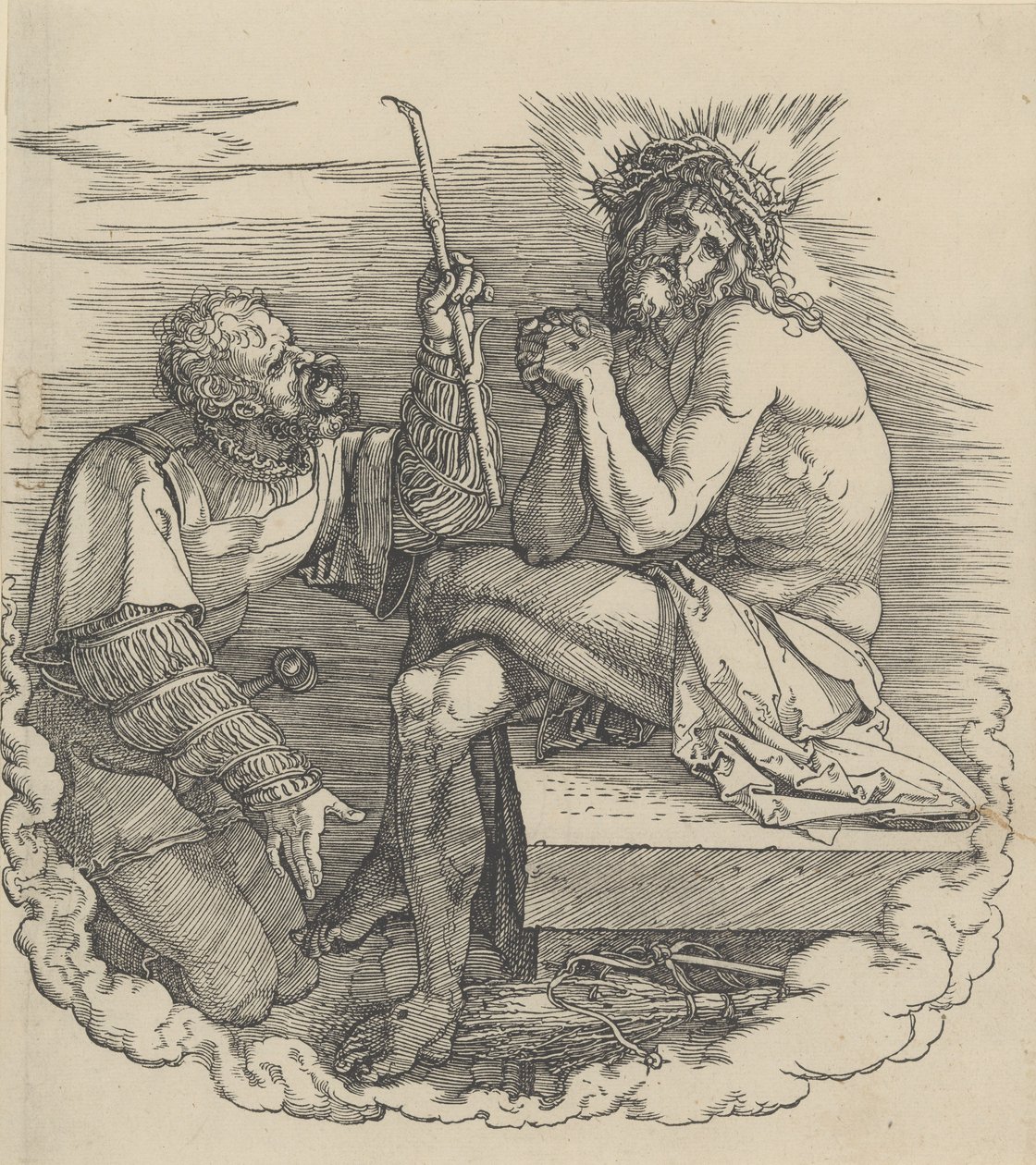 Der Mann der Schmerzen, verspottet von einem Soldaten, Frontispiz zur Großen Passion von Albrecht Dürer