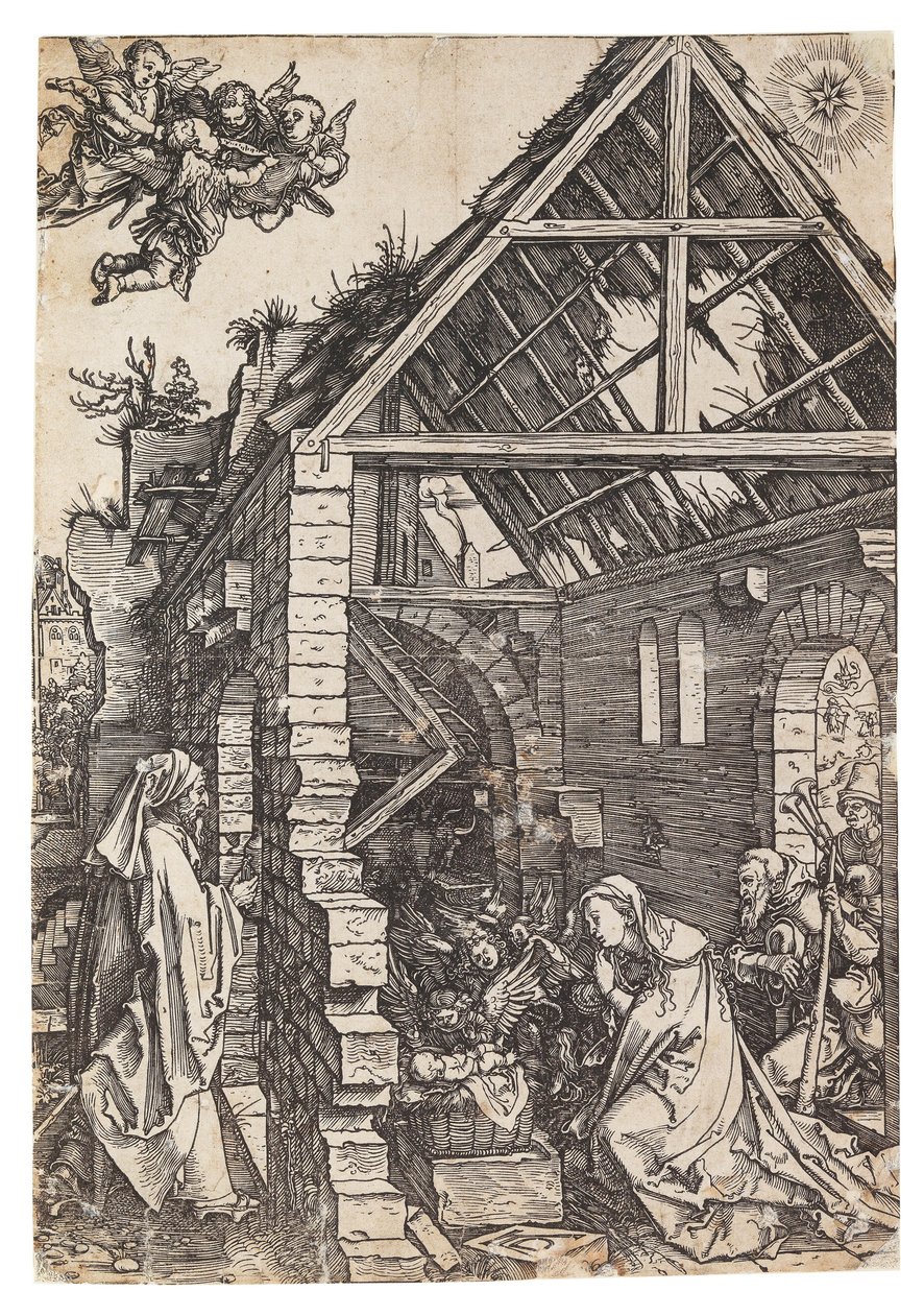 Die Geburt Christi, aus der Serie Das Leben der Jungfrau, ca. 1503 von Albrecht Dürer