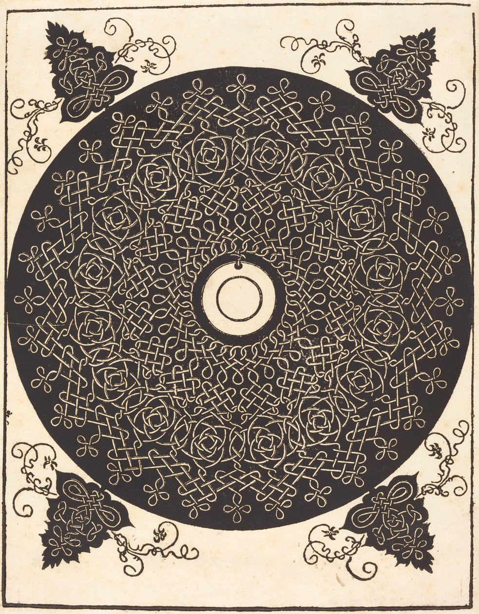 Der dritte Knoten (mit einem schwarzen Kreis auf einem weißen Medaillon) von Albrecht Dürer
