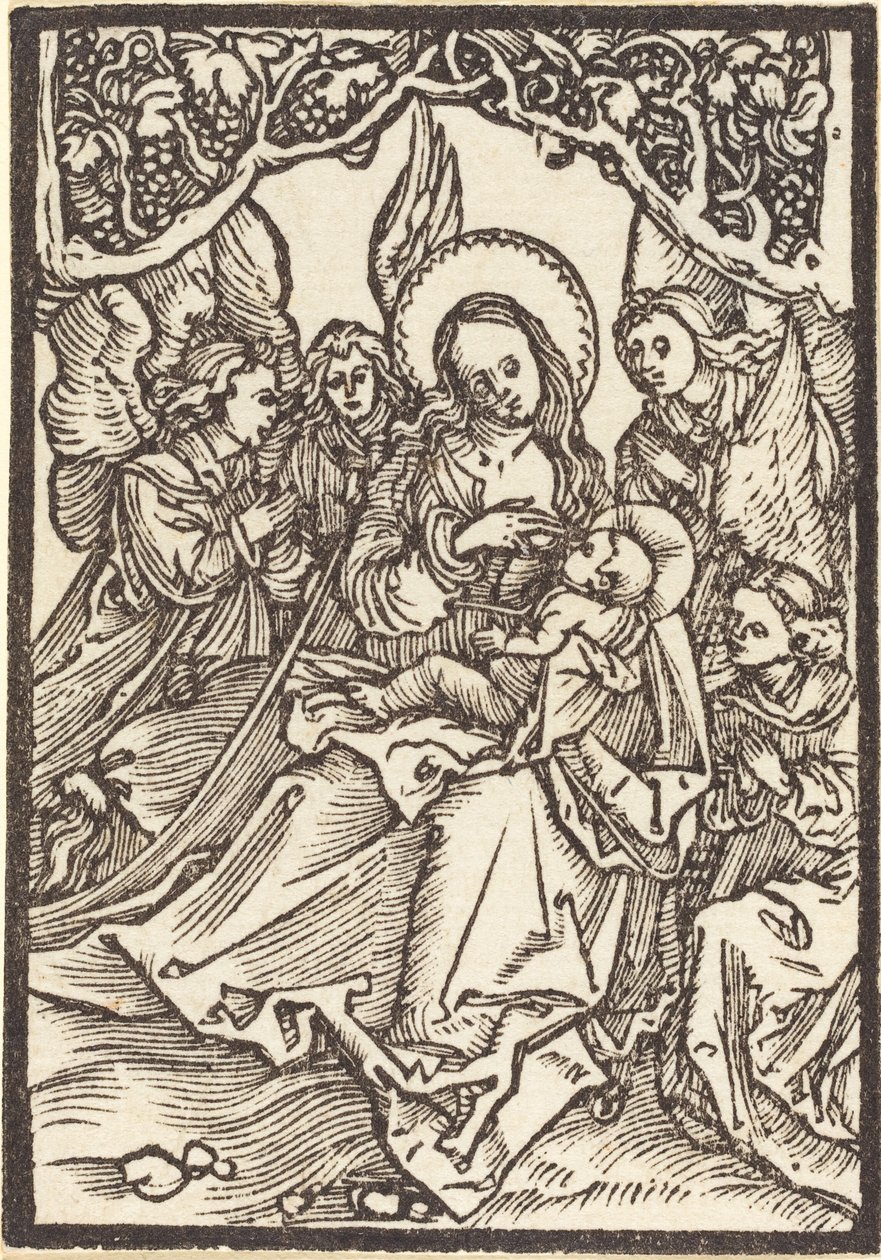 Die Jungfrau stillt das Christkind mit vier Engeln von Albrecht Dürer