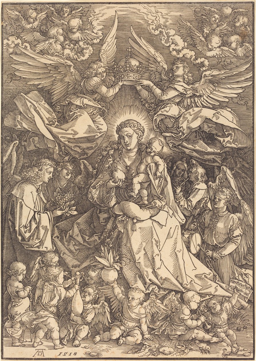 Die Jungfrau umgeben von vielen Engeln von Albrecht Dürer