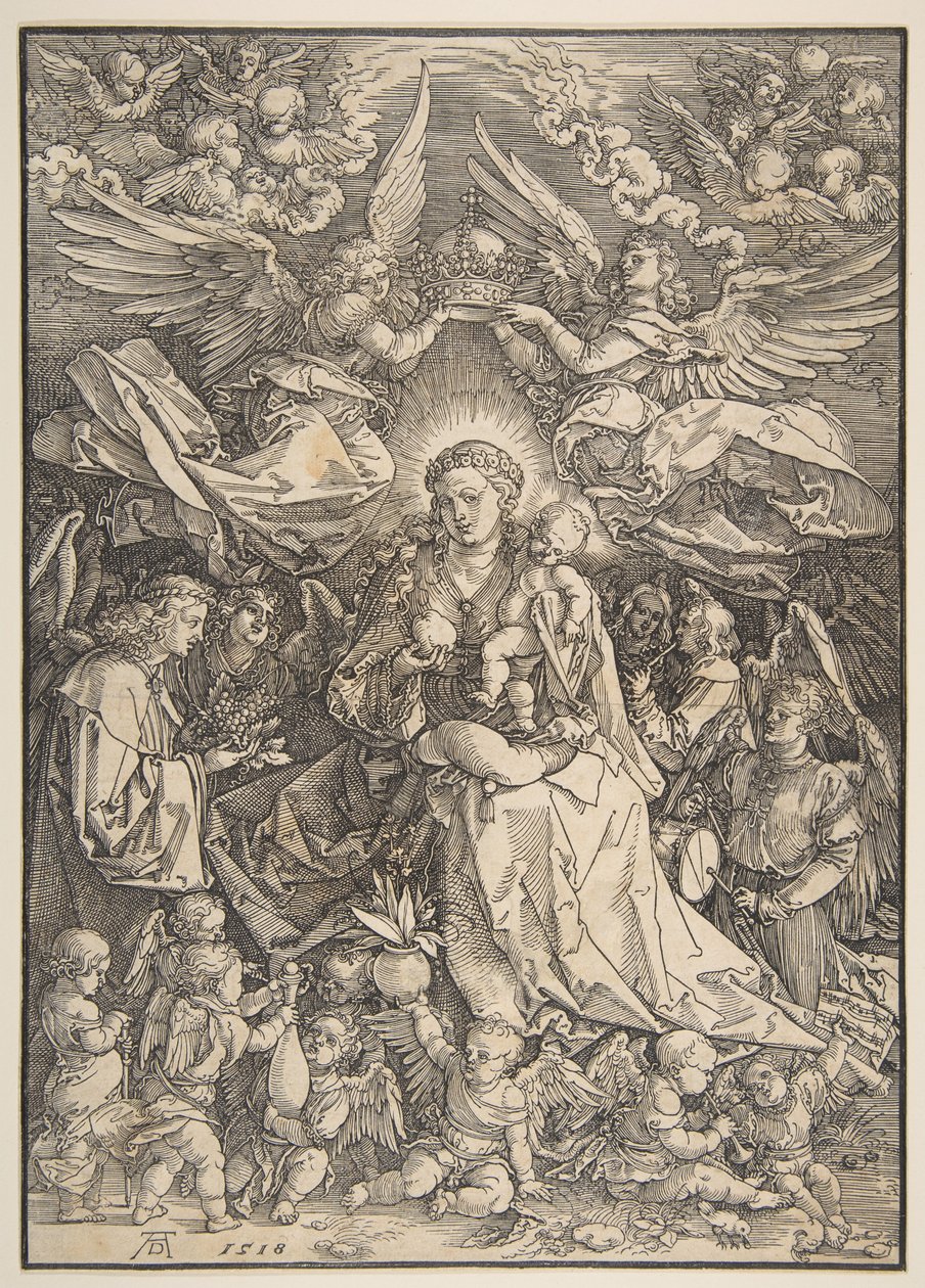 Die Jungfrau umgeben von vielen Engeln von Albrecht Dürer