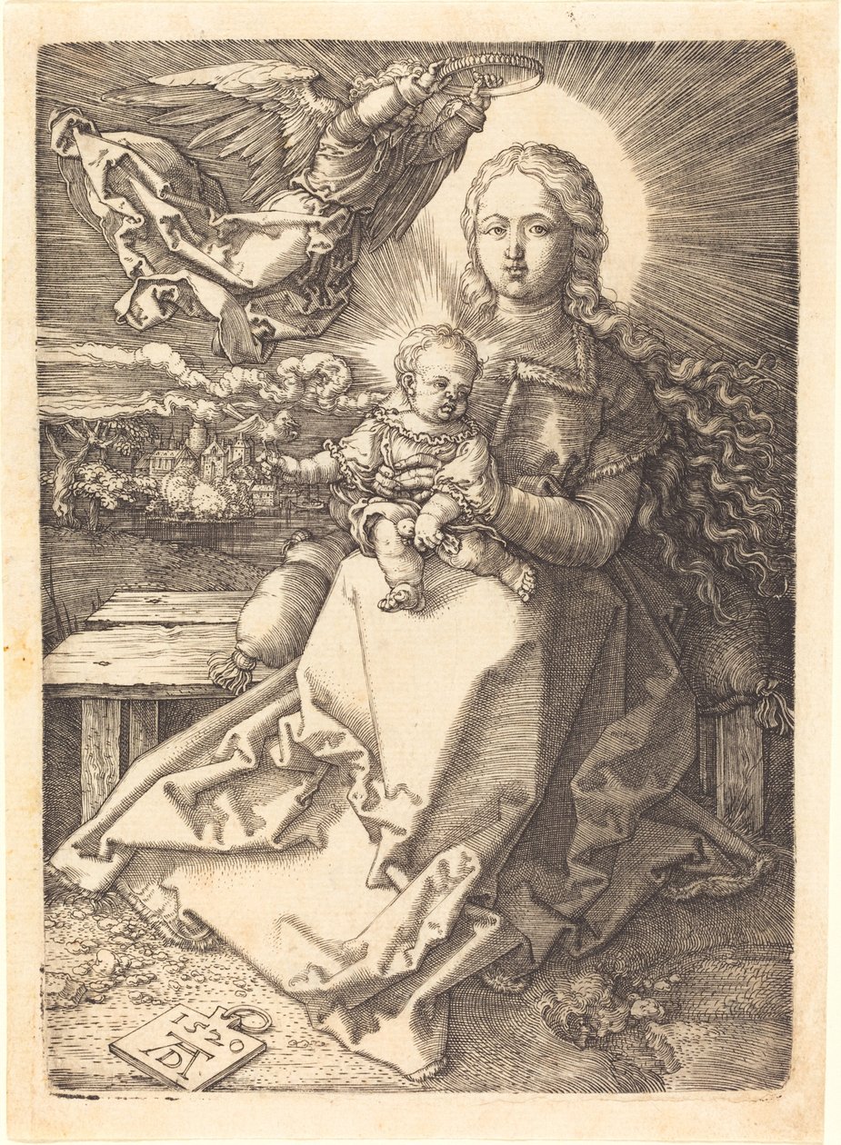 Die Jungfrau und das Kind von einem Engel gekrönt von Albrecht Dürer
