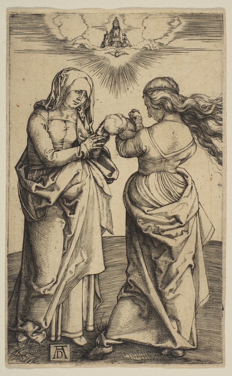 Die Jungfrau und das Kind mit dem Jesuskind und der Heiligen Anna, ca. 1500 von Albrecht Dürer