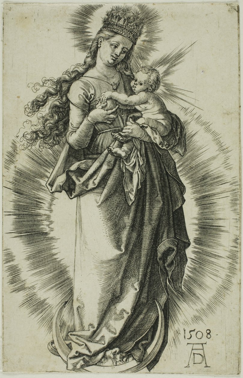 Die Jungfrau auf der Mondsichel mit einem Sternenkranz von Albrecht Dürer