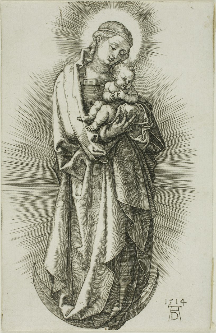 Die Jungfrau auf der Mondsichel mit einem Diadem von Albrecht Dürer
