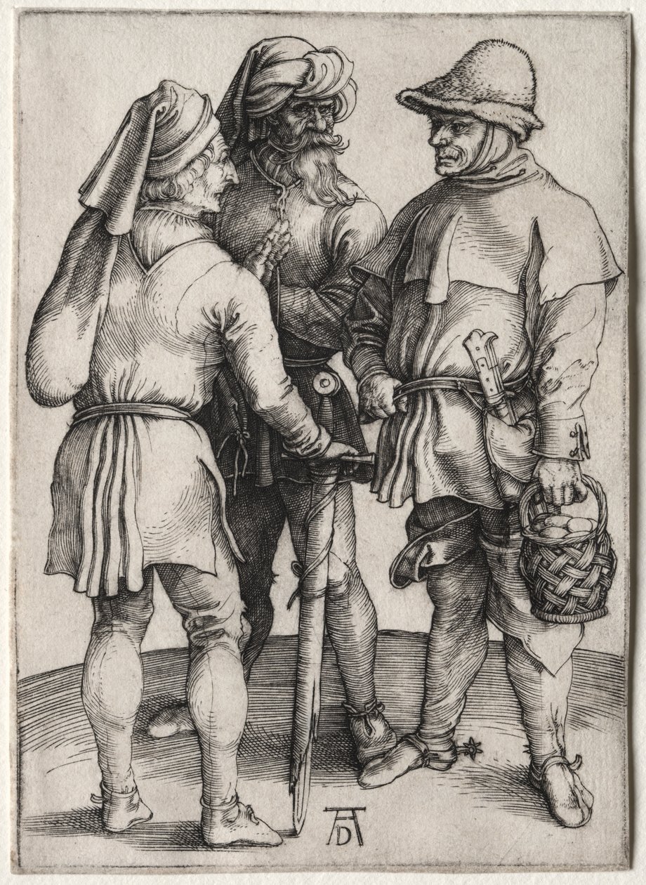 Drei Bauern im Gespräch von Albrecht Dürer