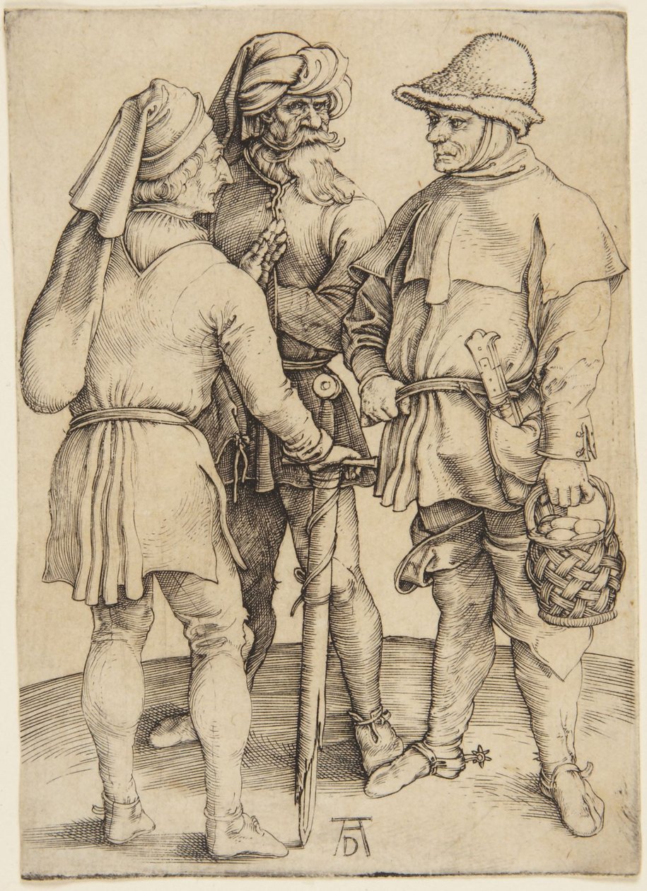 Drei Bauern im Gespräch von Albrecht Dürer
