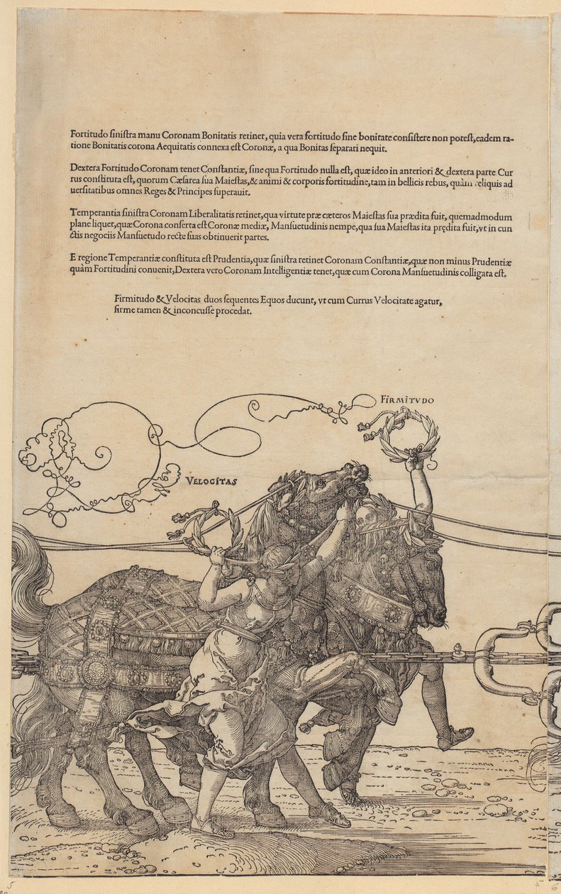 Velocitas, Blatt 5 der Folge "Der Große Triumphwagen" von Albrecht Dürer