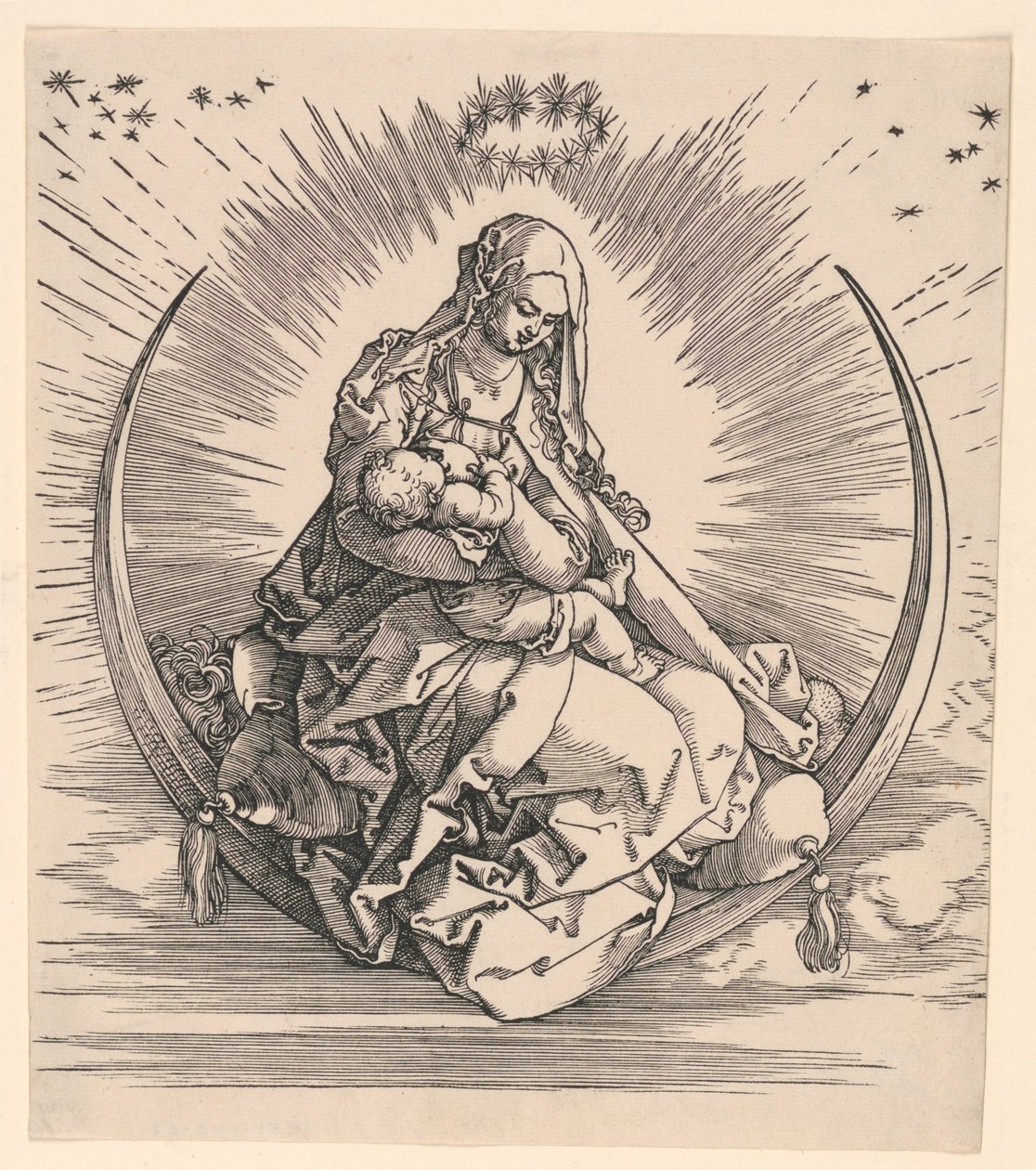 Jungfrau auf der Mondsichel (Titelseite des Lebens der Jungfrau) von Albrecht Dürer